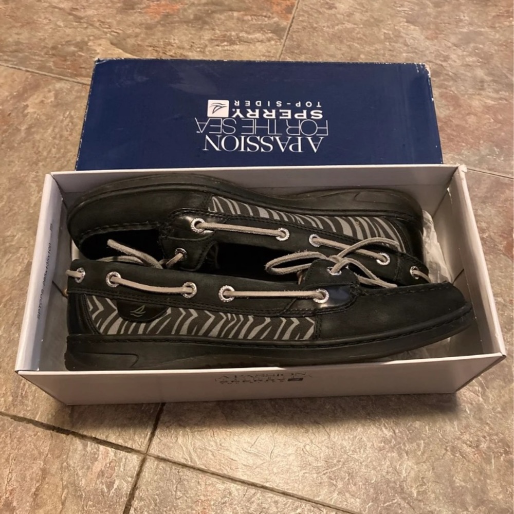 Sperry Angelfish black and zebra shoes